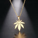Stainless Steel Necklace Women Maple Leaf Choker Pendant Necklace Jewelry