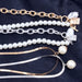 Fashion 2 Layers Pearls Geometric Pendants Necklaces Women Designer Gold Jewelry