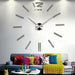 3D Wall Clock DIY Acrylic Mirror Stickers Home Living Room Designer Wall Decor