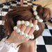 Woman Big Pearl Hair Ties Fashion Hairband Girls Ponytail Holders Rubber Bands