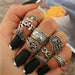 9pcs/set Boho Midi Finger Rings Set Women Punk Sliver Knuckle Rings Jewelry