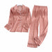 Long Sleeve Pajamas Silk Long Sleeve Printed Fashion Sleepwear Pajamas Set