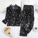 Long Sleeve Pajamas Silk Long Sleeve Printed Fashion Sleepwear Pajamas Set