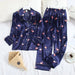 Long Sleeve Pajamas Silk Long Sleeve Printed Fashion Sleepwear Pajamas Set