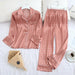 Long Sleeve Pajamas Silk Long Sleeve Printed Fashion Sleepwear Pajamas Set