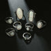 8pcs/Set Vintage Antique Silver Rings Sets Opal Stone Women Bohemian Jewelry