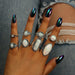 8pcs/Set Vintage Antique Silver Rings Sets Opal Stone Women Bohemian Jewelry