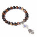 Natural Stone Beads Bracelet Lotus Charm Handmade Bracelet Unisex Jewelry