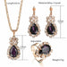 Rhinestone Crystal Jewelry Set Earrings Ring Pendant Necklace Wedding Jewelry Set