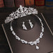Rhinestone Crystal Bridal Jewelry Sets Necklace Earrings Tiara Wedding Jewelry Set