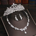 Rhinestone Crystal Bridal Jewelry Sets Necklace Earrings Tiara Wedding Jewelry Set