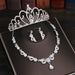 Rhinestone Crystal Bridal Jewelry Sets Necklace Earrings Tiara Wedding Jewelry Set