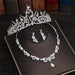 Rhinestone Crystal Bridal Jewelry Sets Necklace Earrings Tiara Wedding Jewelry Set
