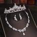 Rhinestone Crystal Bridal Jewelry Sets Necklace Earrings Tiara Wedding Jewelry Set