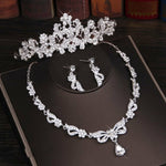 Rhinestone Crystal Bridal Jewelry Sets Necklace Earrings Tiara Wedding Jewelry Set