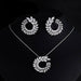 New Design Luxury AAA Zircon Olive Branch Earrings Pendant Women Jewelry Sets