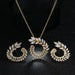 New Design Luxury AAA Zircon Olive Branch Earrings Pendant Women Jewelry Sets