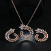 New Design Luxury AAA Zircon Olive Branch Earrings Pendant Women Jewelry Sets