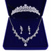 Crystal Leaf Bridal Jewelry Sets Rhinestone Crown Tiaras Necklace Earrings Set