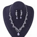 Crystal Leaf Bridal Jewelry Sets Rhinestone Crown Tiaras Necklace Earrings Set