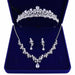 Crystal Leaf Bridal Jewelry Sets Rhinestone Crown Tiaras Necklace Earrings Set