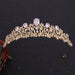 Crystal Leaf Bridal Jewelry Sets Rhinestone Crown Tiaras Necklace Earrings Set