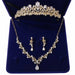 Crystal Leaf Bridal Jewelry Sets Rhinestone Crown Tiaras Necklace Earrings Set