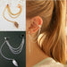 Women Fashion Pendant Earrings Jewelry Ear Clip Leaf Tassel Earrings