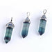 Fluorite Necklace Crystal Pendant Natural Gem Stone Hexagonal Pendulum Fashion Jewelry