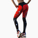 Heart Print Leggings Women Red Black Patchwork Sporting Fitness Yoga Pants