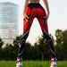 Heart Print Leggings Women Red Black Patchwork Sporting Fitness Yoga Pants