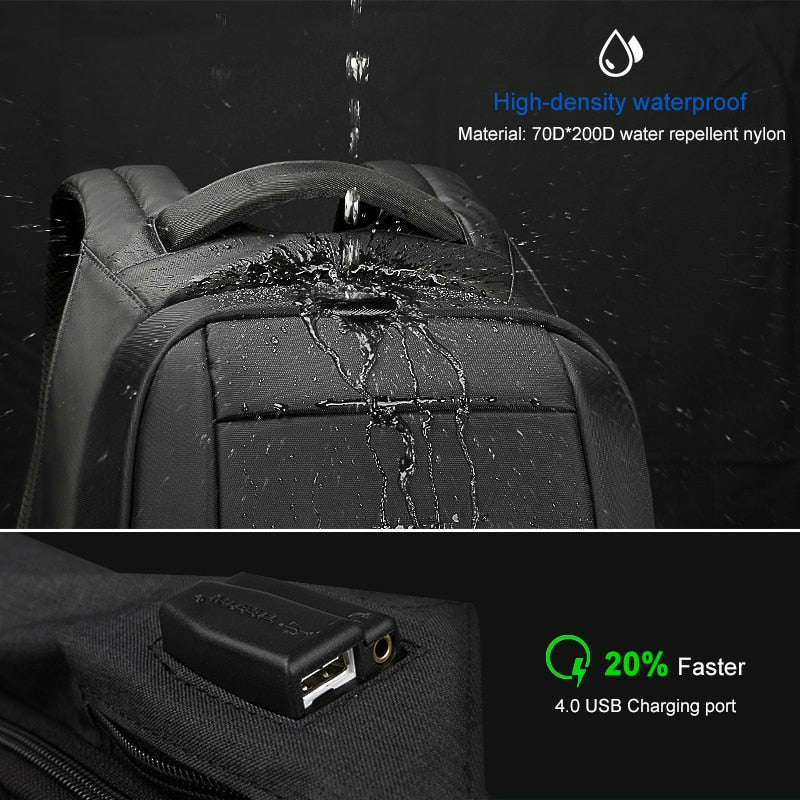 backpack anti theft with usb charger waterproof travel bag Hidden Anti Theft Zipper Laptop Backpacks USB Charger Travel Bags Win red