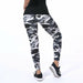 Camouflage Graffiti Style 3D Printed Slim Stretch Legging Pants