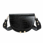 Luxury Fashion Women Crossbody Bag Crocodile Semicircle Soft Leather Handbags