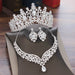 Baroque Crystal Water Drop Bridal Jewelry Sets Rhinestone Tiaras Crown Necklace Earrings