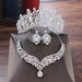 Baroque Crystal Water Drop Bridal Jewelry Sets Rhinestone Tiaras Crown Necklace Earrings