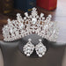 Baroque Crystal Water Drop Bridal Jewelry Sets Rhinestone Tiaras Crown Necklace Earrings
