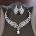 Baroque Crystal Water Drop Bridal Jewelry Sets Rhinestone Tiaras Crown Necklace Earrings