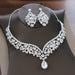 Baroque Crystal Water Drop Bridal Jewelry Sets Rhinestone Tiaras Crown Necklace Earrings