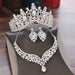 Baroque Crystal Water Drop Bridal Jewelry Sets Rhinestone Tiaras Crown Necklace Earrings