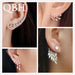 New Fashion Angel Wings Leaf Feather Flowers Stud Earrings Women Wedding Jewelry