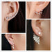 New Fashion Angel Wings Leaf Feather Flowers Stud Earrings Women Wedding Jewelry