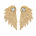 New Fashion Angel Wings Leaf Feather Flowers Stud Earrings Women Wedding Jewelry