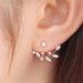 New Fashion Angel Wings Leaf Feather Flowers Stud Earrings Women Wedding Jewelry