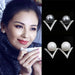 New Fashion Angel Wings Leaf Feather Flowers Stud Earrings Women Wedding Jewelry