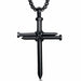 New Fashion Arrow Necklace Black Metal Punk Cross Pendant Necklace Unisex Jewelry