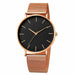 Minimalist Men Fashion Ultra Thin Watches Simple Stainless Steel Mesh Belt Wristwatch
