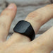 Simple Style Black Square Rings Classic Wedding Engagement Ring Jewelry