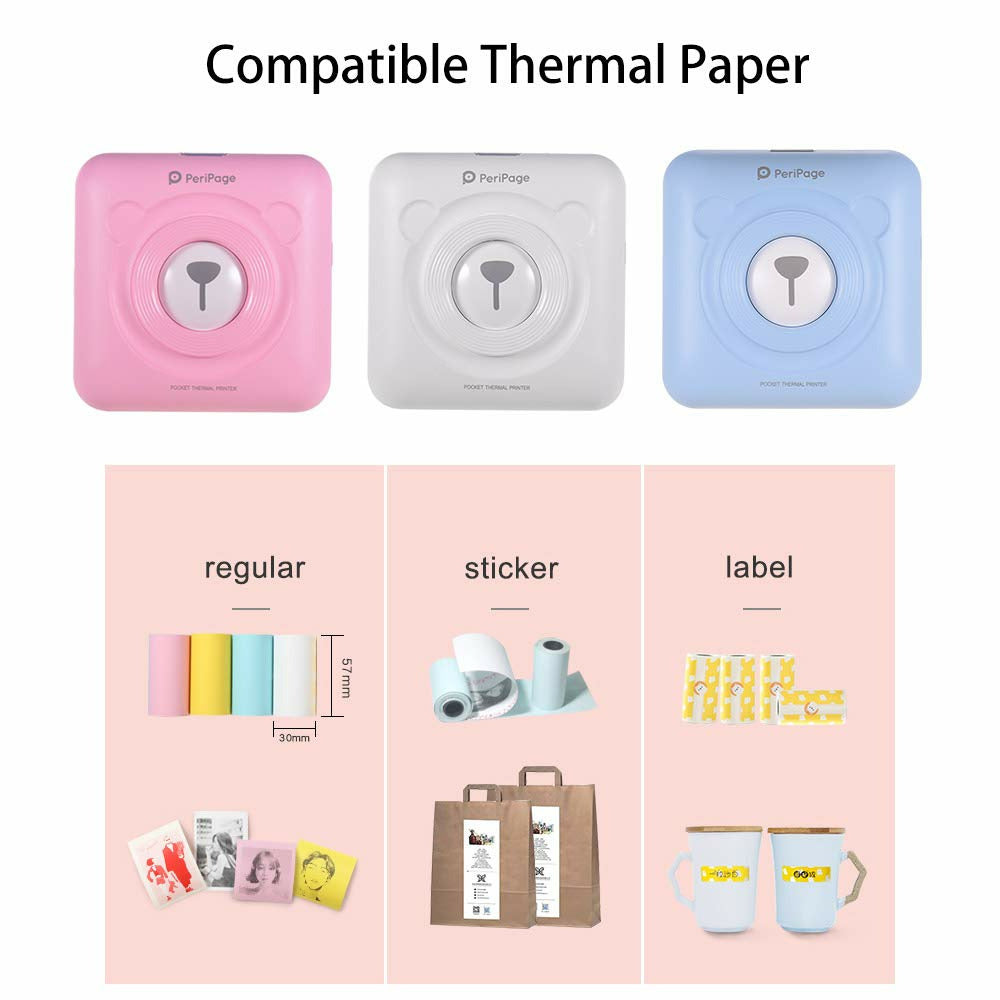 PeriPage Mini Portable Bluetooth Thermal Pocket Printer – iOS & Android ...
