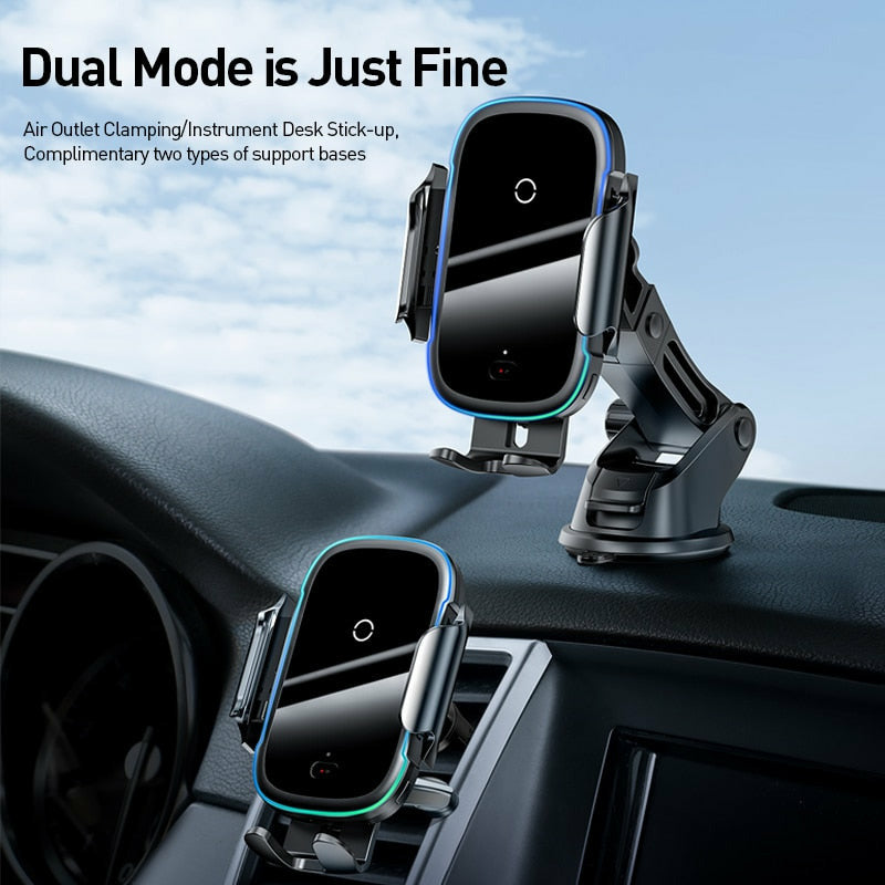 Baseus 15W Wireless Charger Car Mount Air Vent Wireless Phone Holder ...